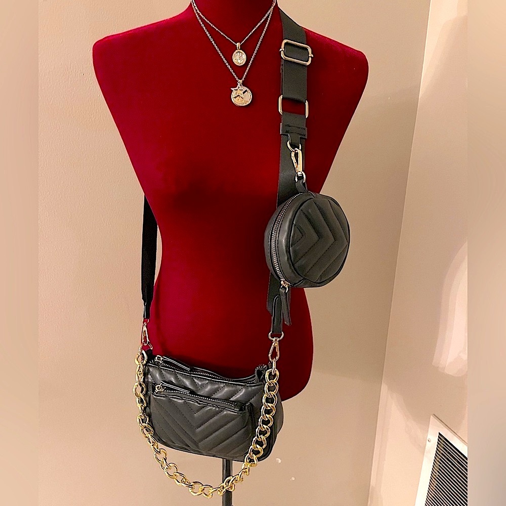 🚨Quilted Leather ✨Double✨ Crossbody🔥